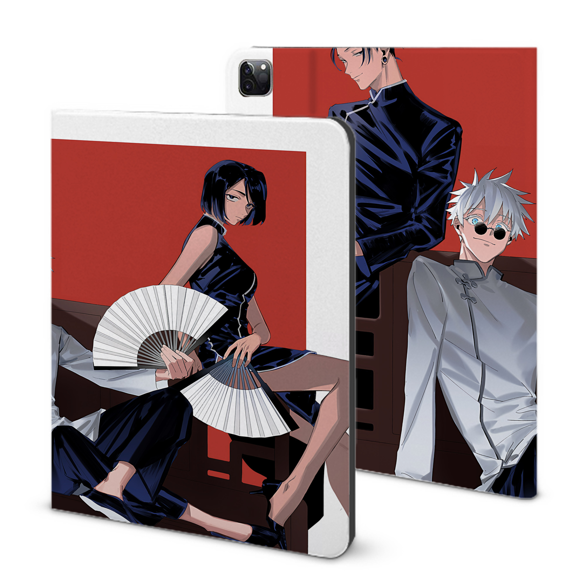 （画像用） 呪術廻戦 Jujutsu Kaisen IPad ケース ブック型 PUレザー TPU 耐衝撃 軽量 薄型 ペン収納なし 全面保護 IPad 各モデル対応
